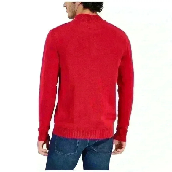 Club Room Mens Button Mock Neck Sweater Size L Anthem Red - Picture 3 of 11